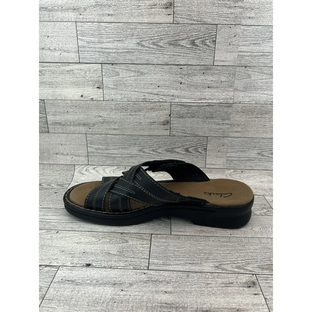 Clarks Sandals‎ Shoes Womens Size 7 Medium Leather Slide Comfort Casual 37319